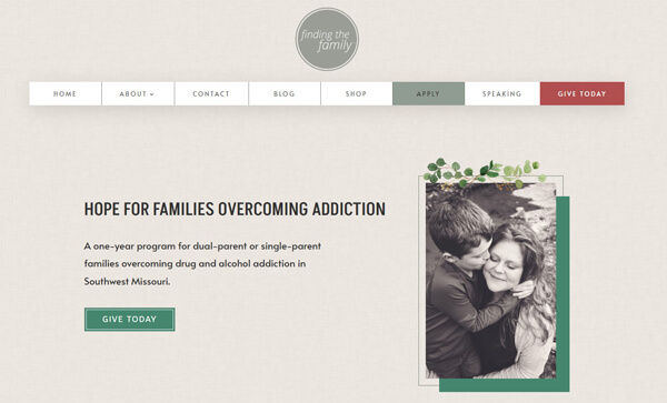Finding the Family nonprofit website — built by Deliver Digital Springfield MO